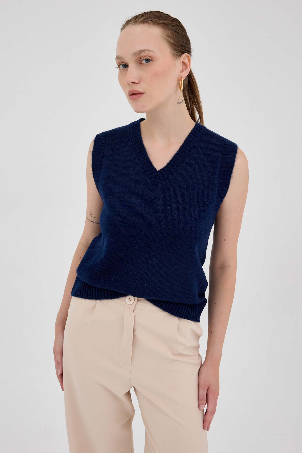 Laci Oversize V Yaka Kadın Süveter 2292 - 7