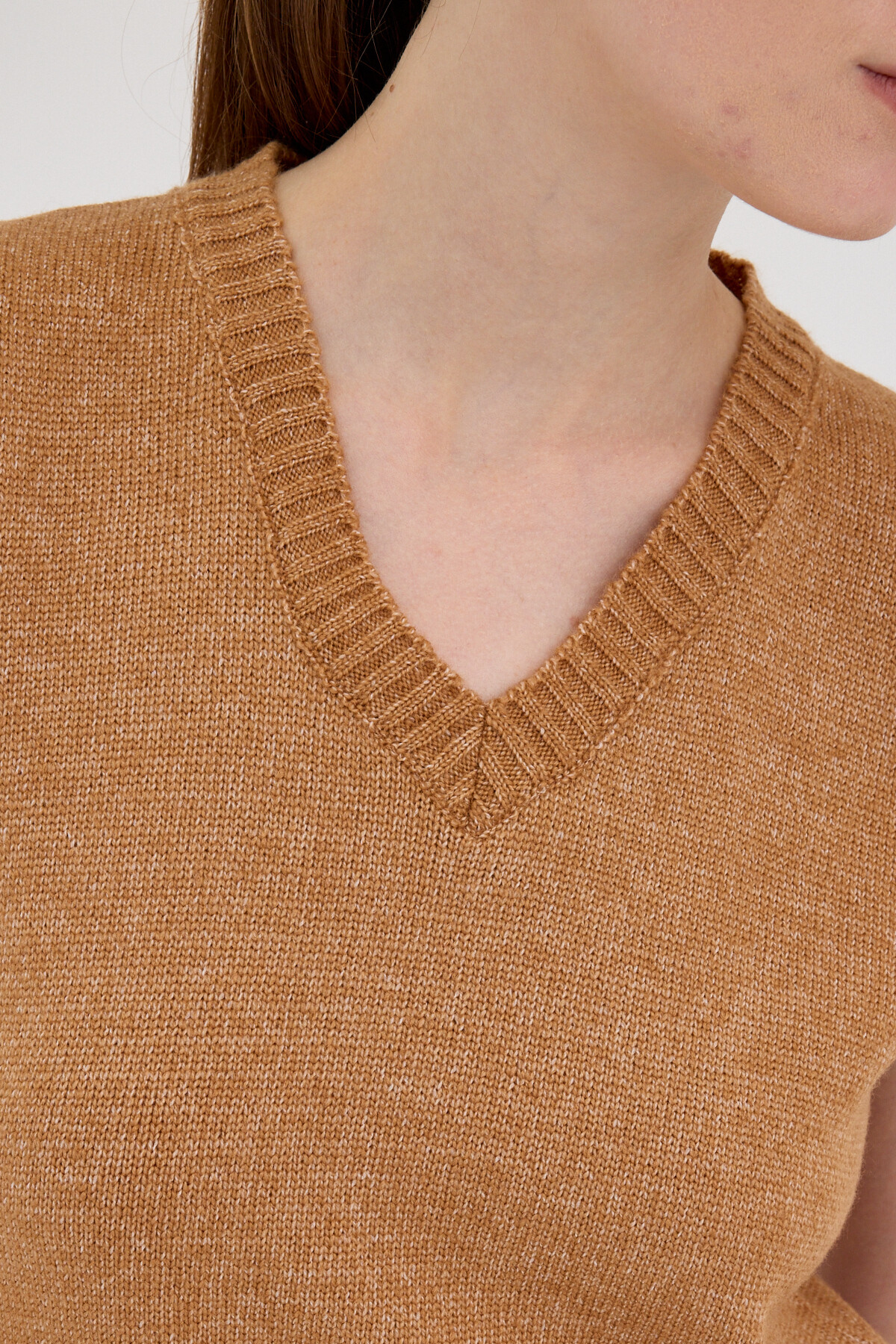 Taba Oversize V Yaka Kadın Süveter 2292 - RAYS