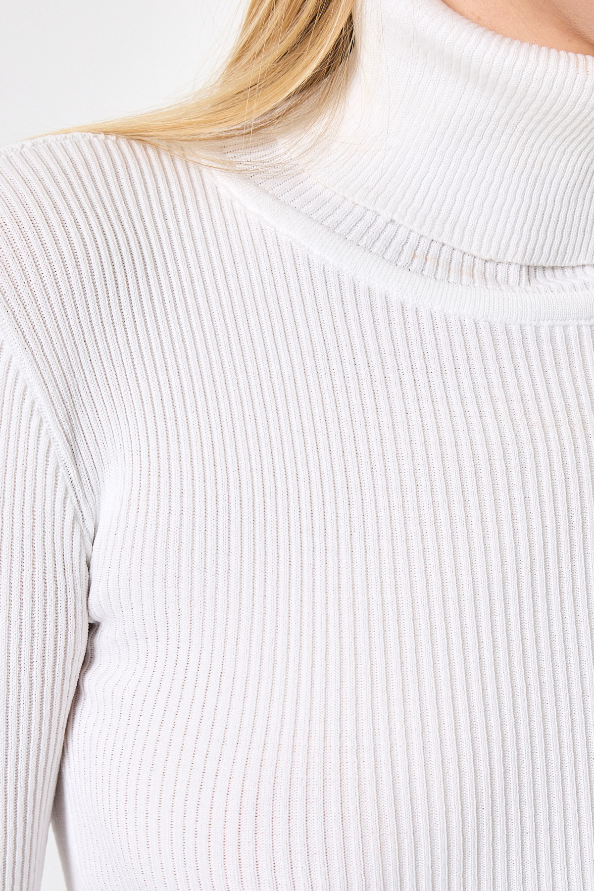 Beyaz Fitilli Balıkçı Yaka Uzun Kollu Bluz 2302 - RAYS