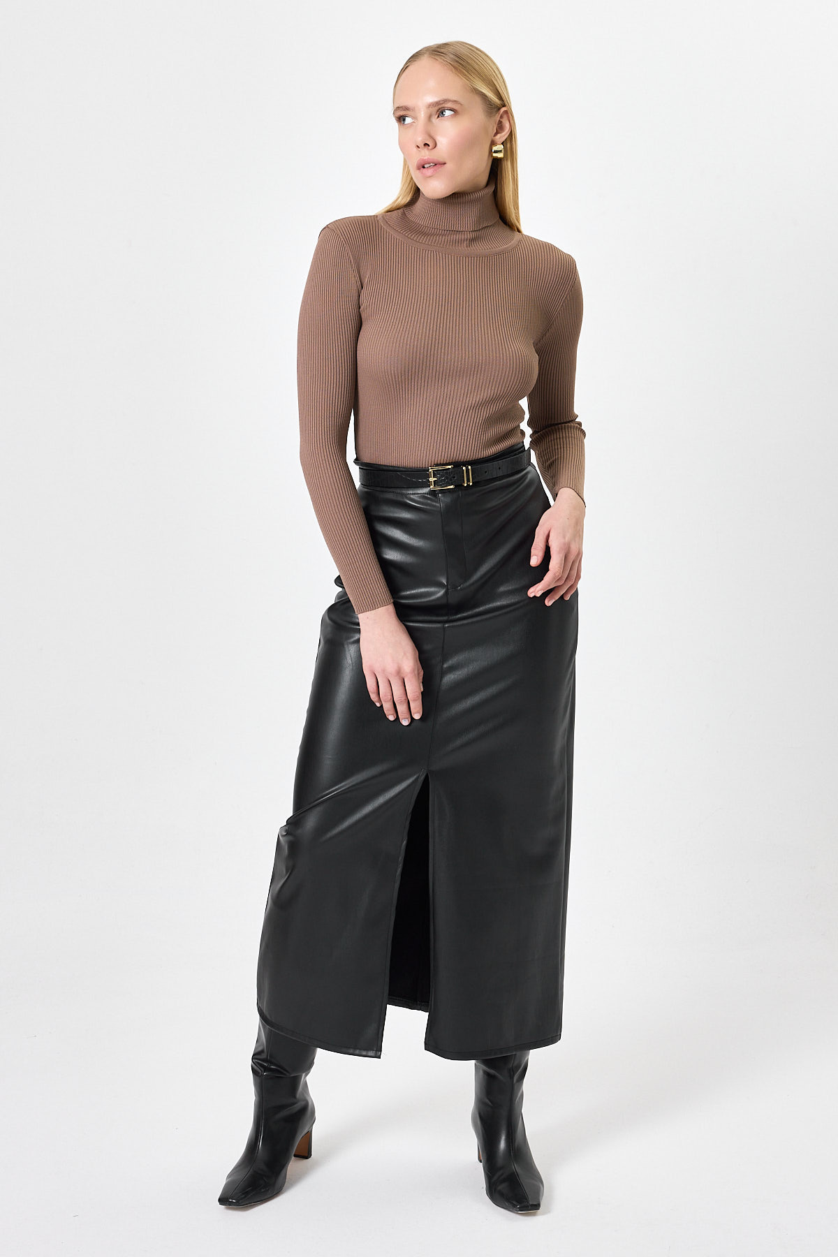 Vizon Fitilli Balıkçı Yaka Uzun Kollu Bluz 2302 - 3