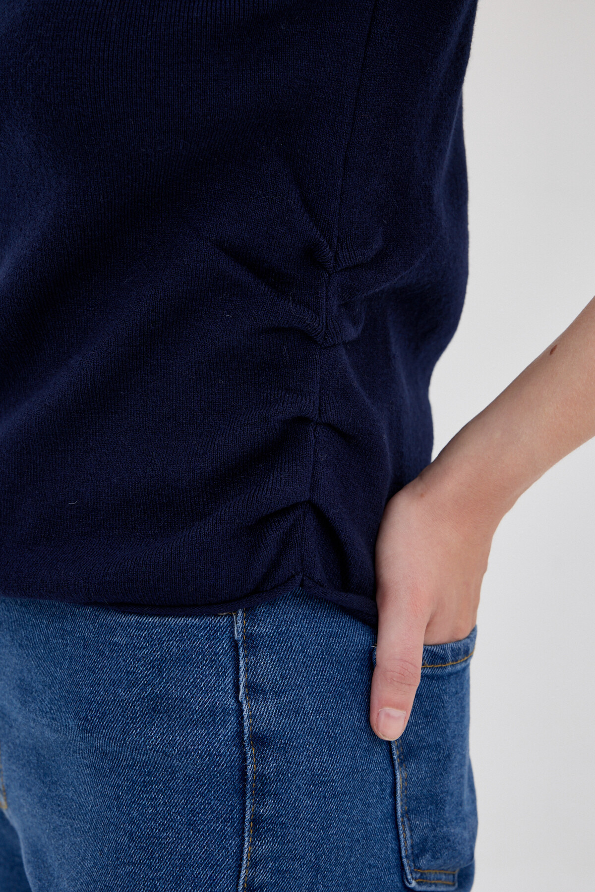 Laci Yanları Büzgülü Triko Bluz 2306 - 4