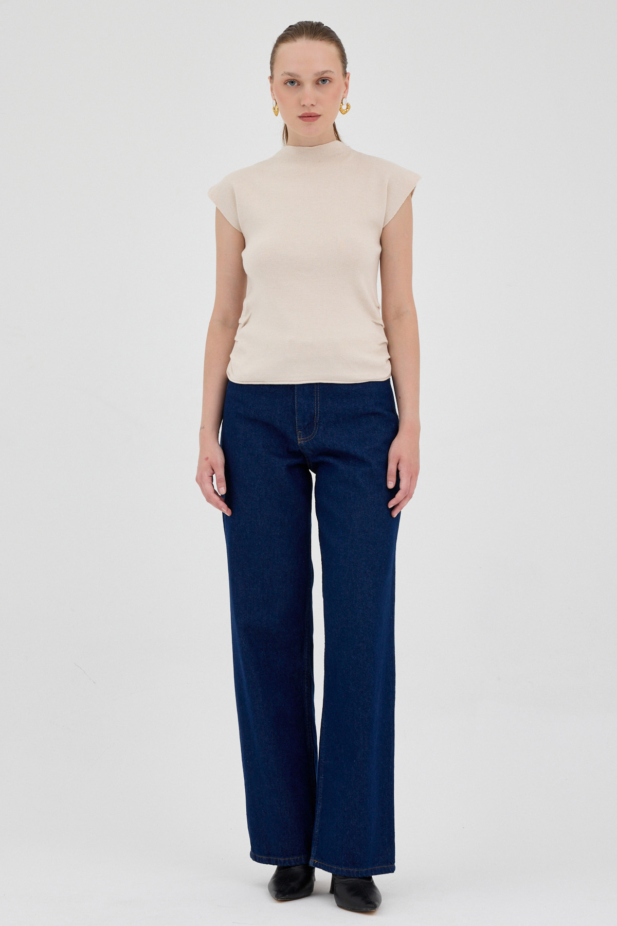 Taş Yanları Büzgülü Triko Bluz 2306 - 3