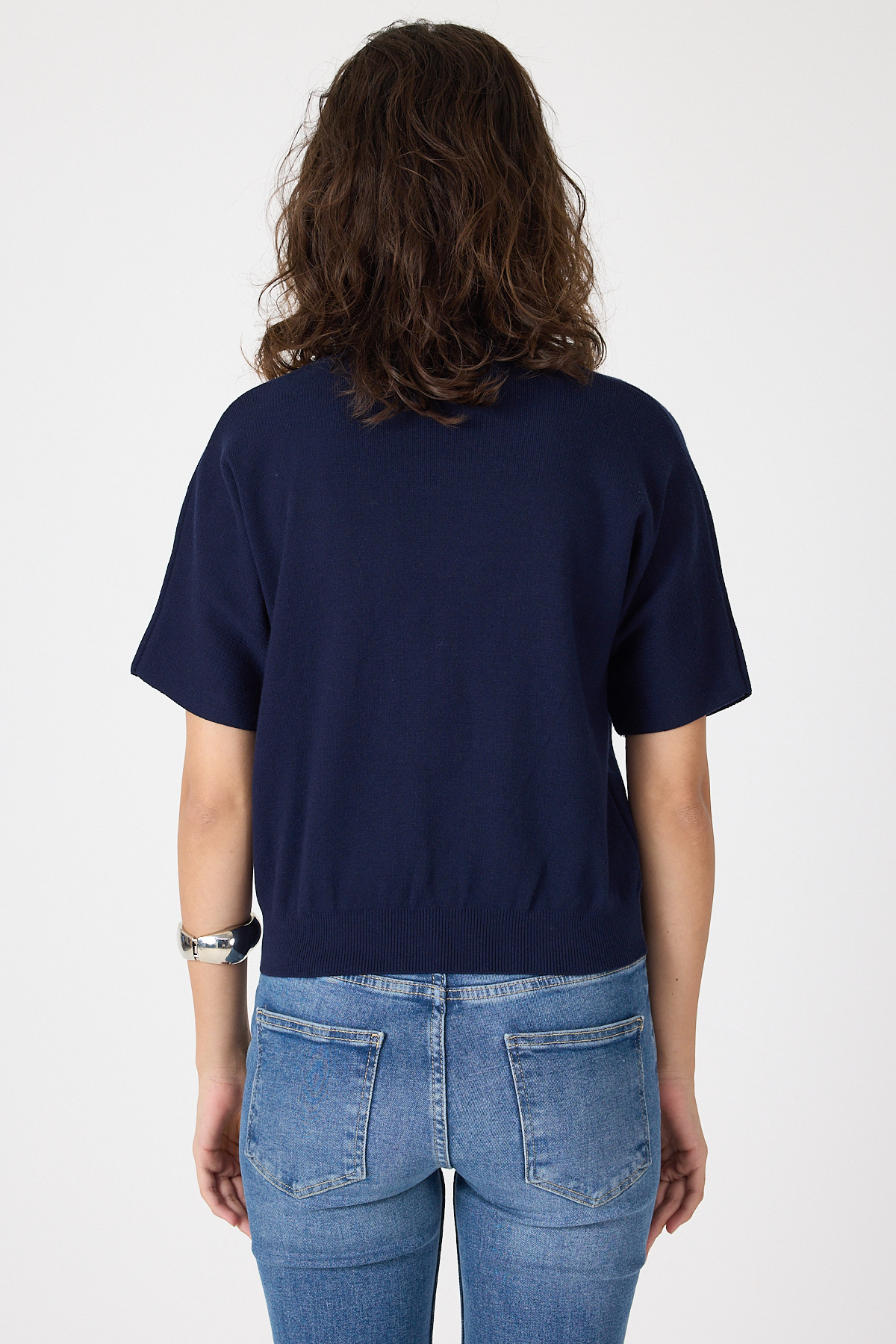 Laci Yarım Balıkçı Yaka Kısa Kollu Kadın Triko Bluz 2308 - 5