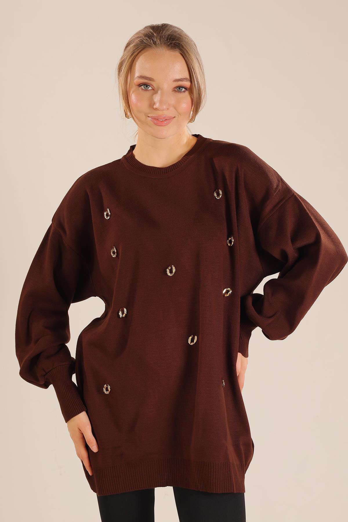 Kahve Aksesuar Detay Kazak 23149 