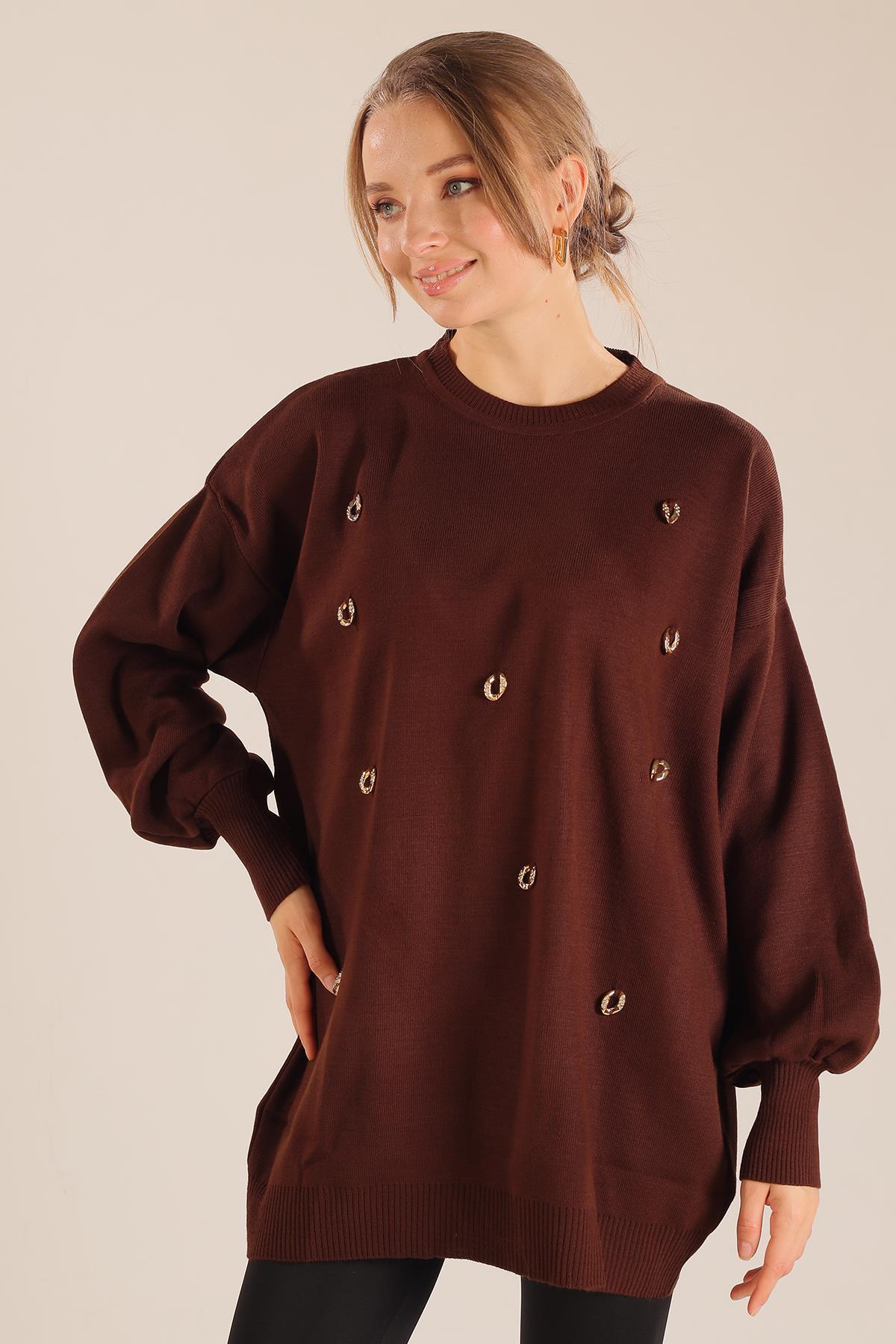 Kahve Aksesuar Detay Kazak 23149 - 4