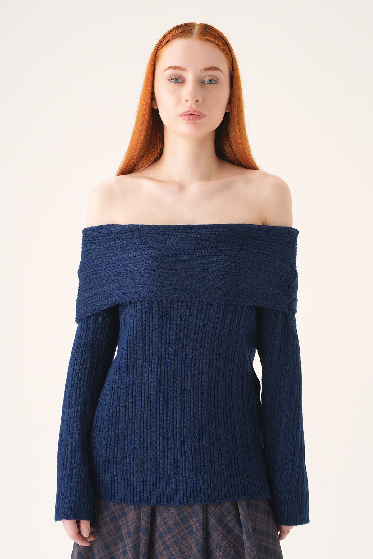 Laci Kayık Yaka Uzun Kol Kazak 2324 - 2