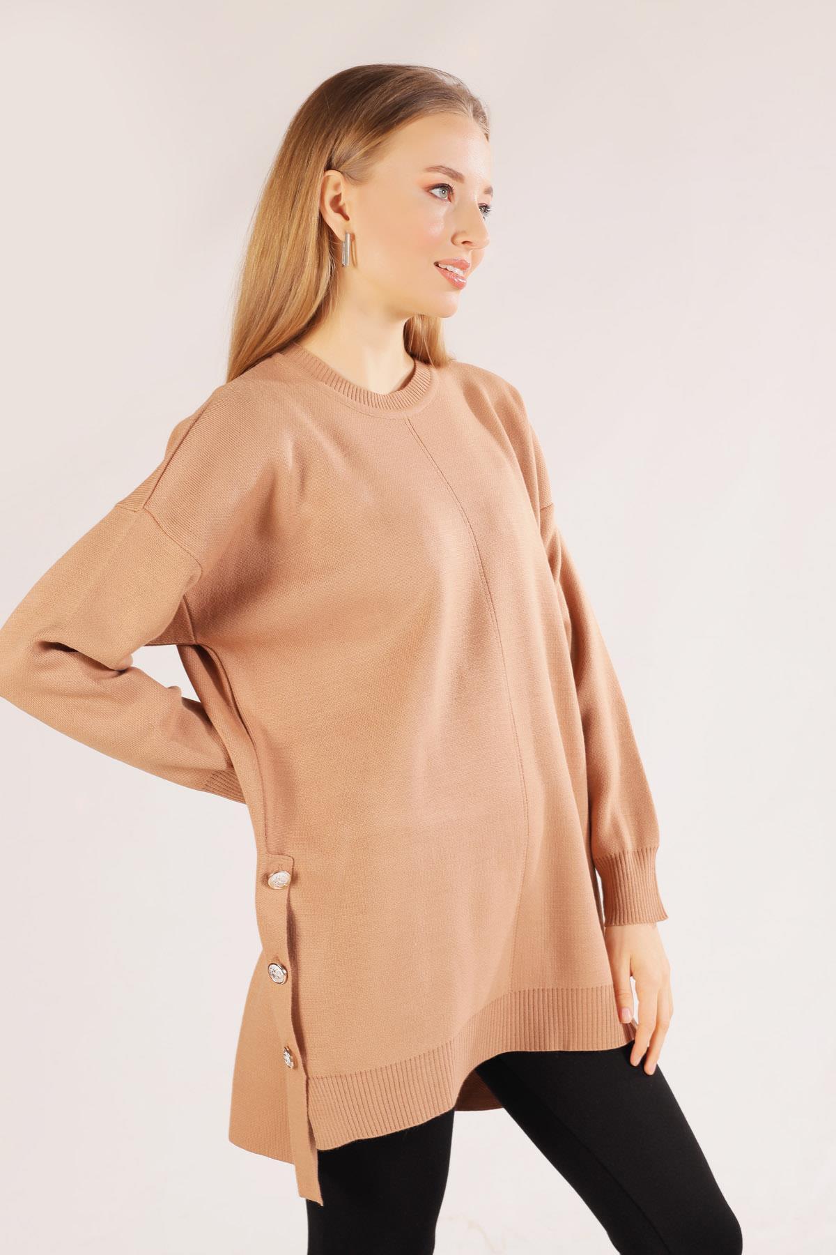 Bisküvi Etek Düğme Detay Kazak 23247 - 5