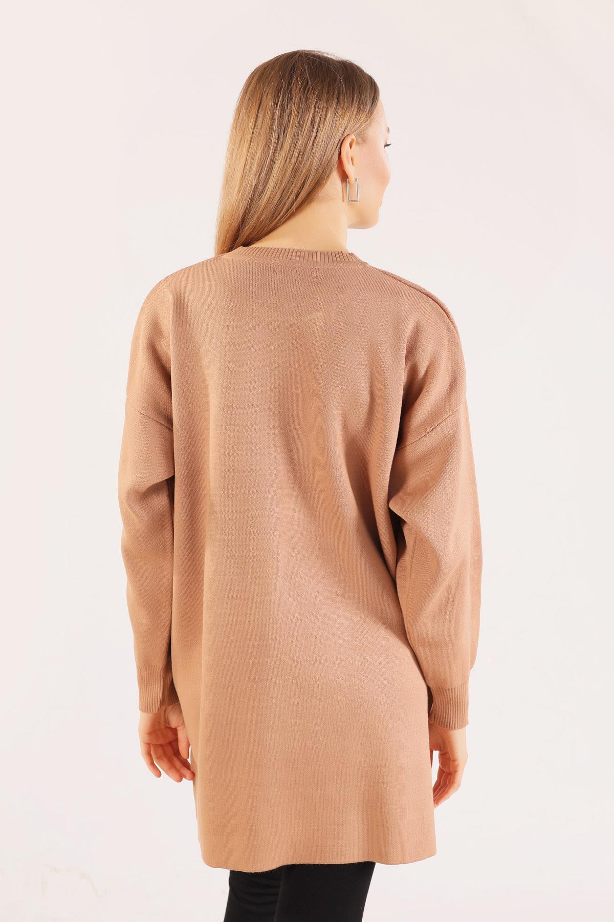 Bisküvi Etek Düğme Detay Kazak 23247 - 6