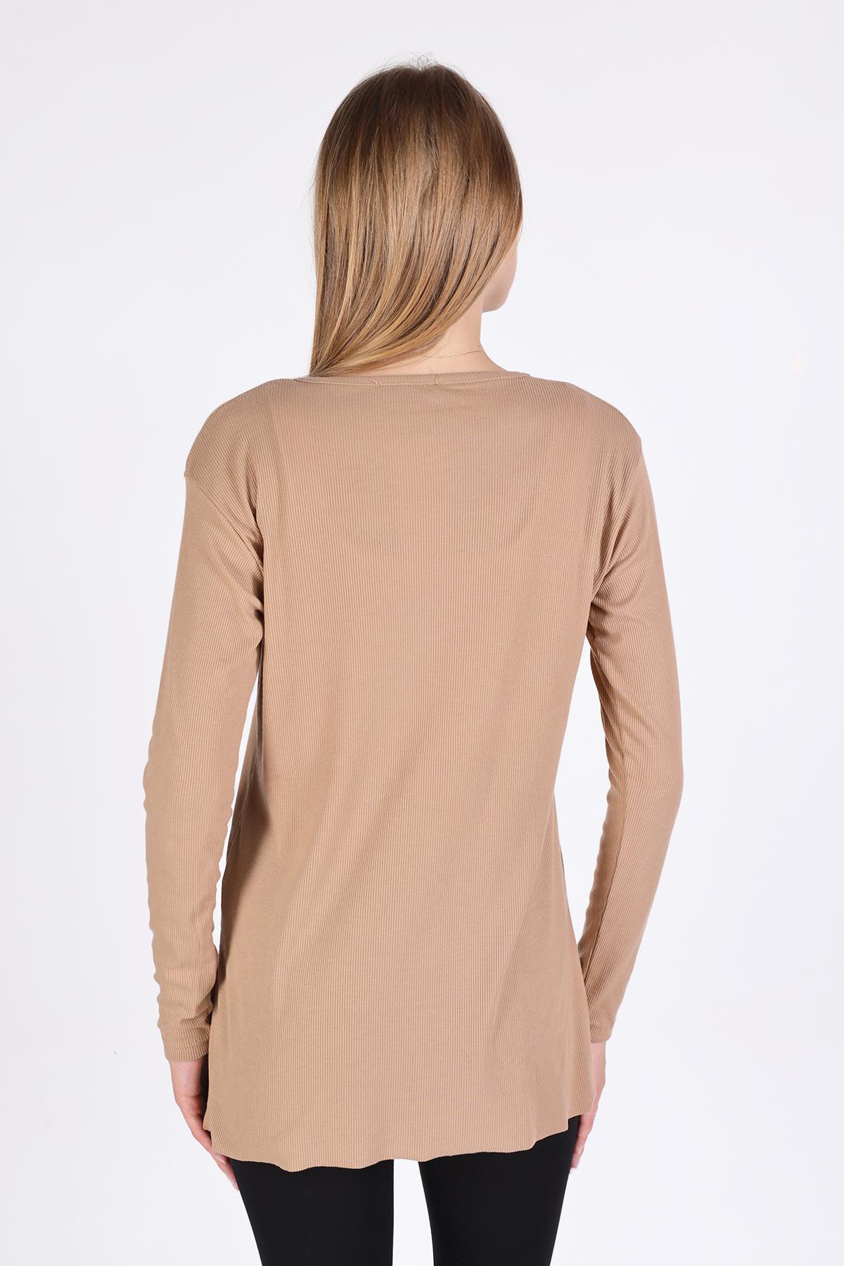 Vizon V Yaka Uzun Kol Kaşkorse Tunik 2325 - 4