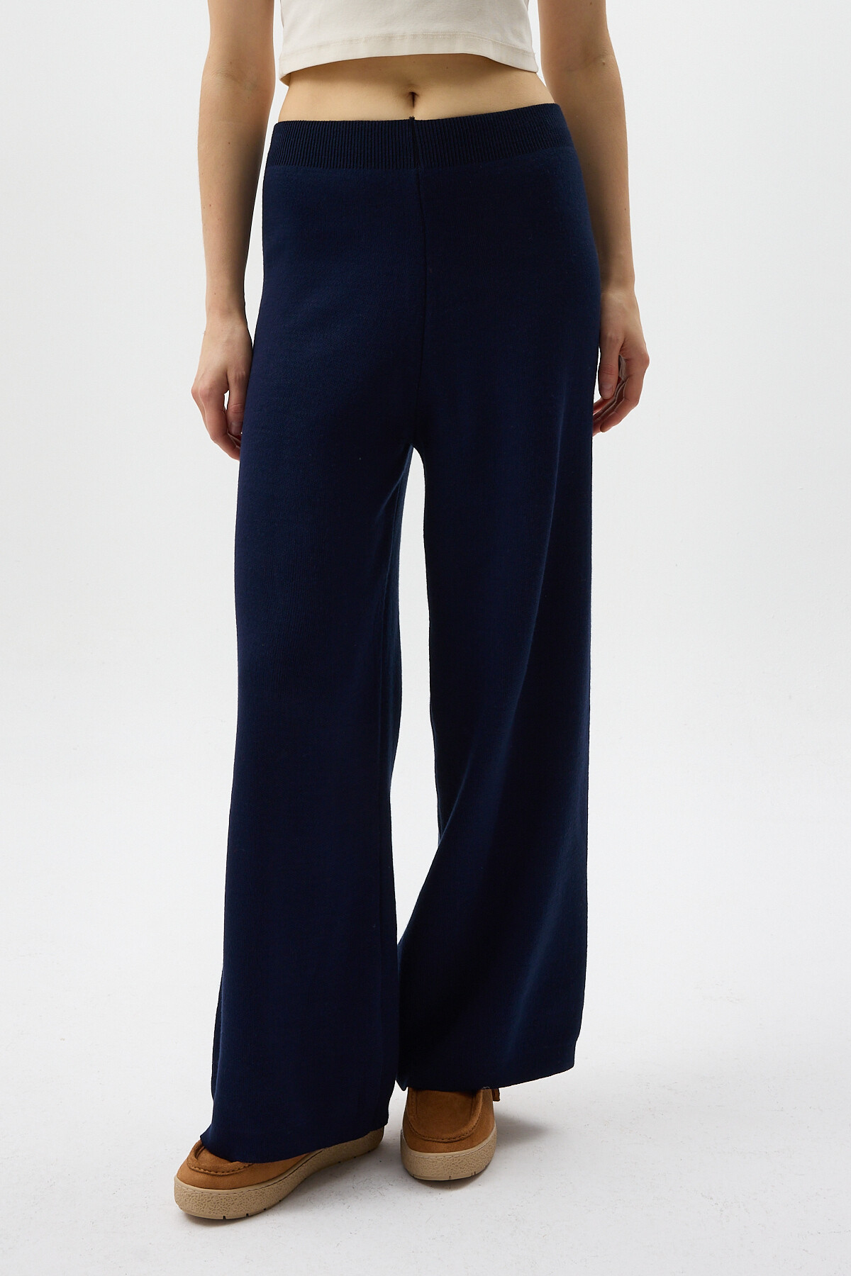 Laci Geniş Paça Triko Kadın Pantolon 23274 - 2