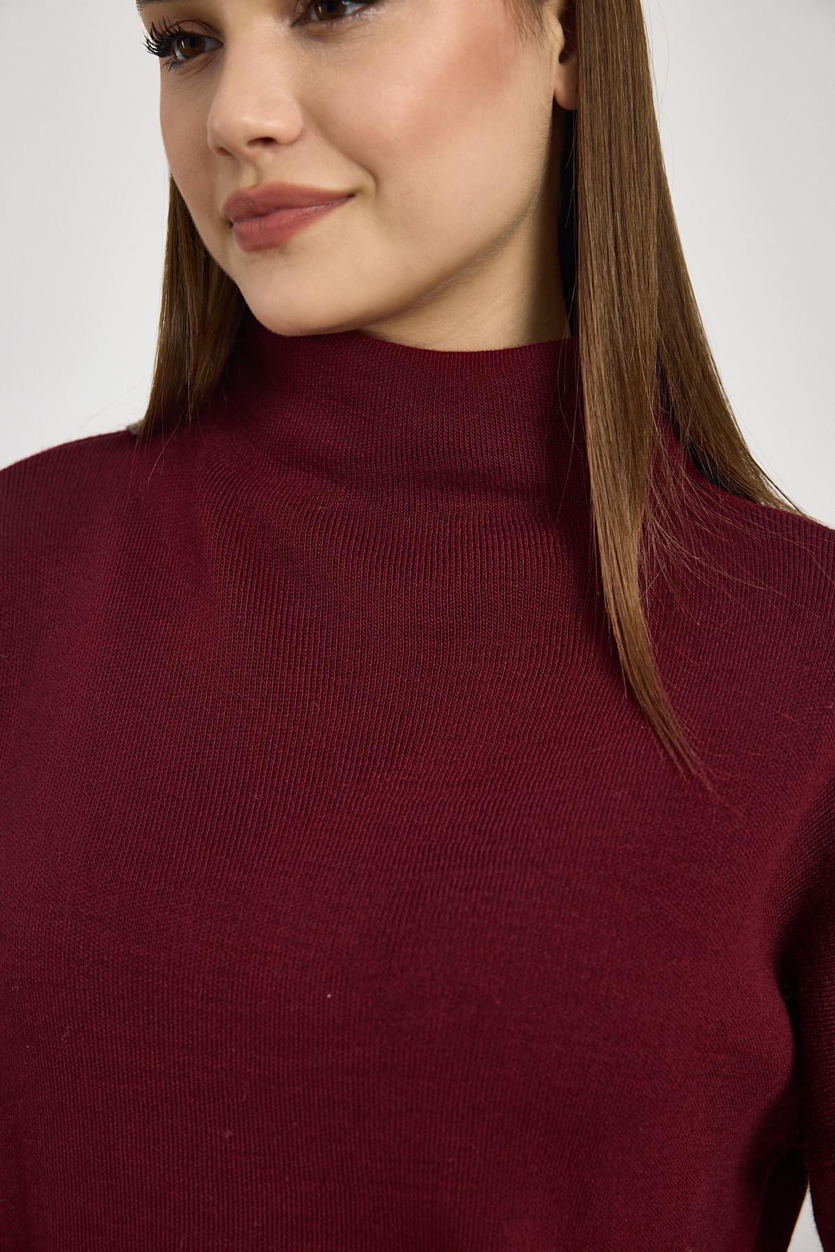 23374 Tam Boğaz Triko Kazak Bordo - RAYS