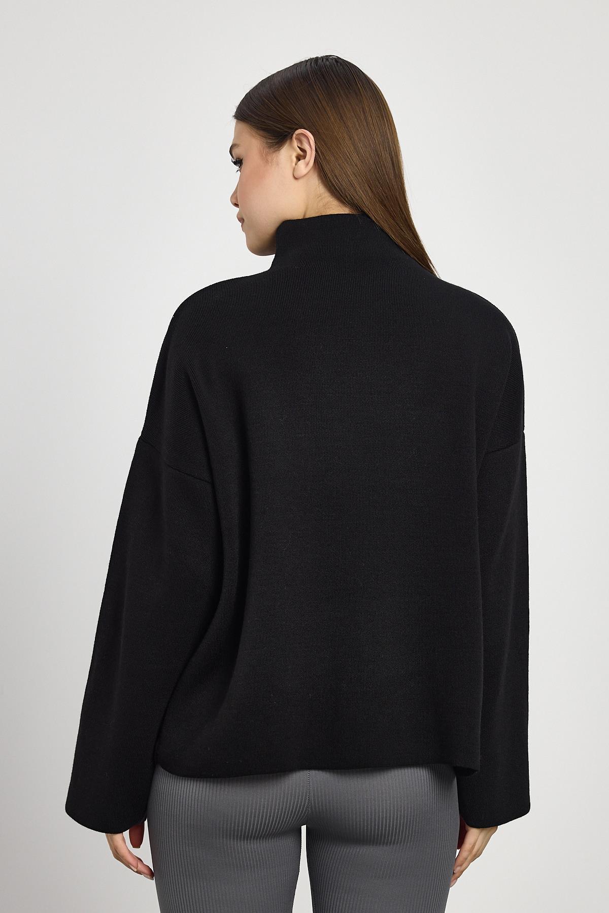 23374 Tam Boğaz Triko Kazak Siyah - 5