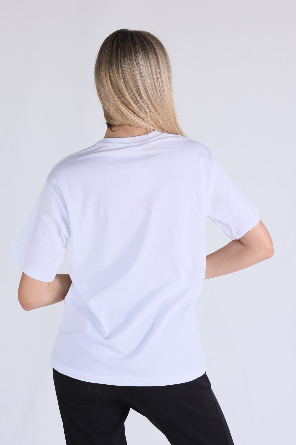 Beyaz Cep Ayıcık Aksesuarlı Tişört 23398 - 5