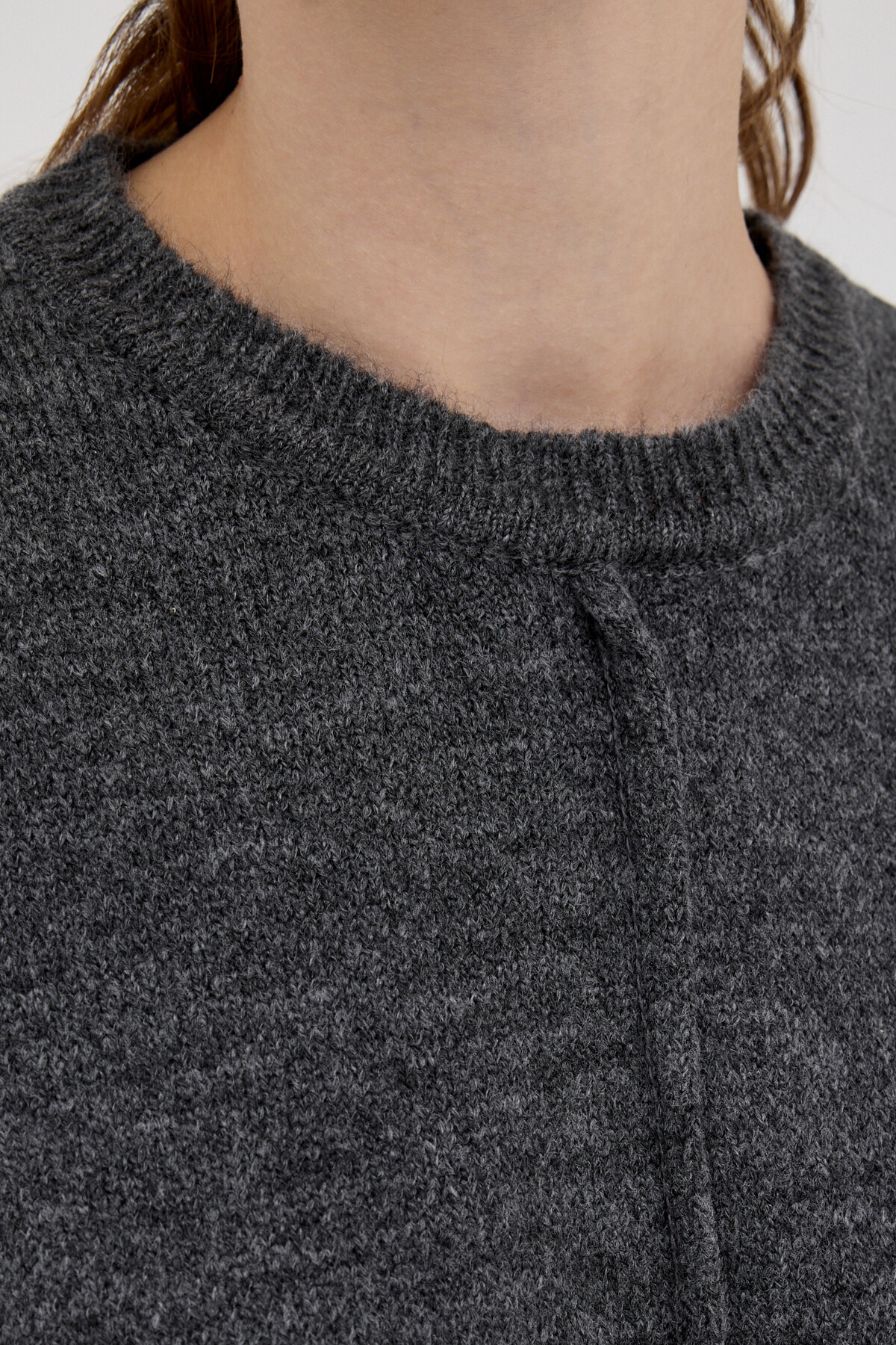 Antrasit Oversize Bisiklet Yaka Kadın Kazak 2345 - RAYS