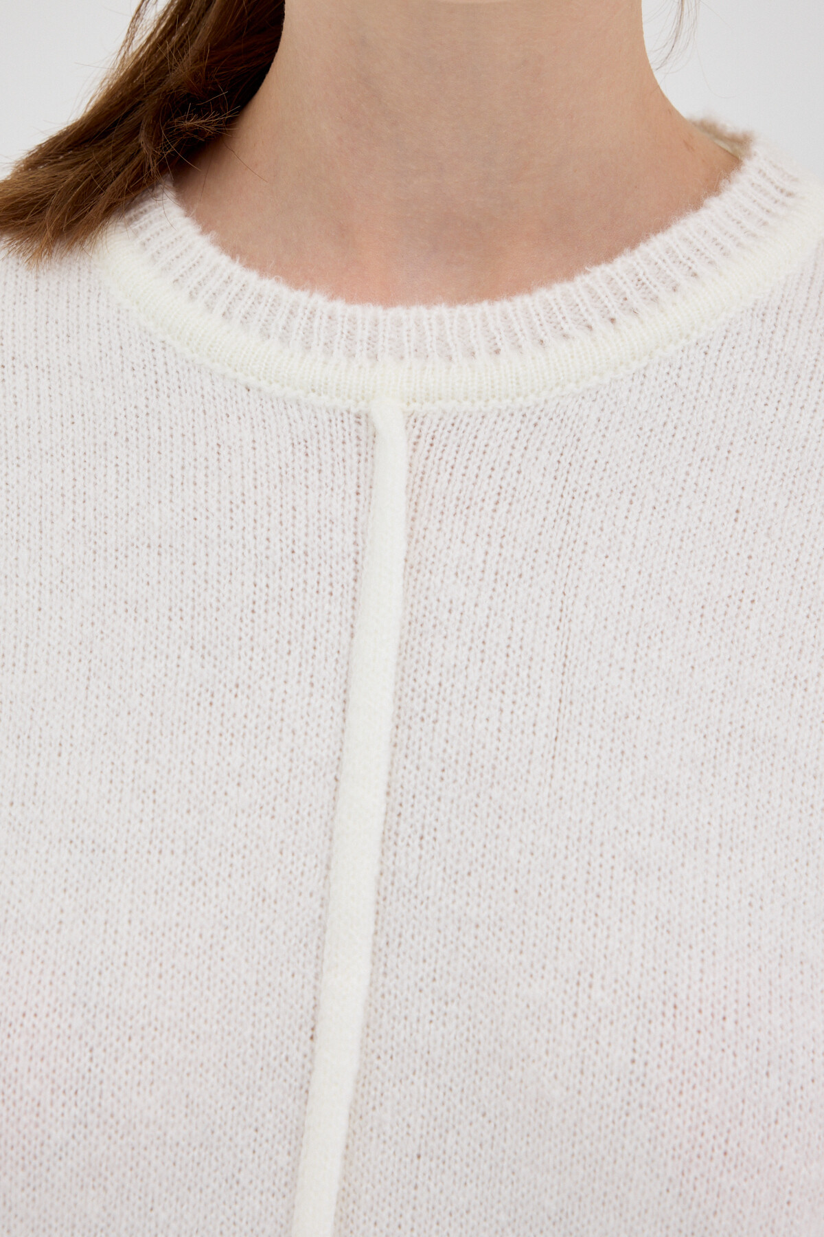 Natural Oversize Bisiklet Yaka Kadın Kazak 2345 - 4