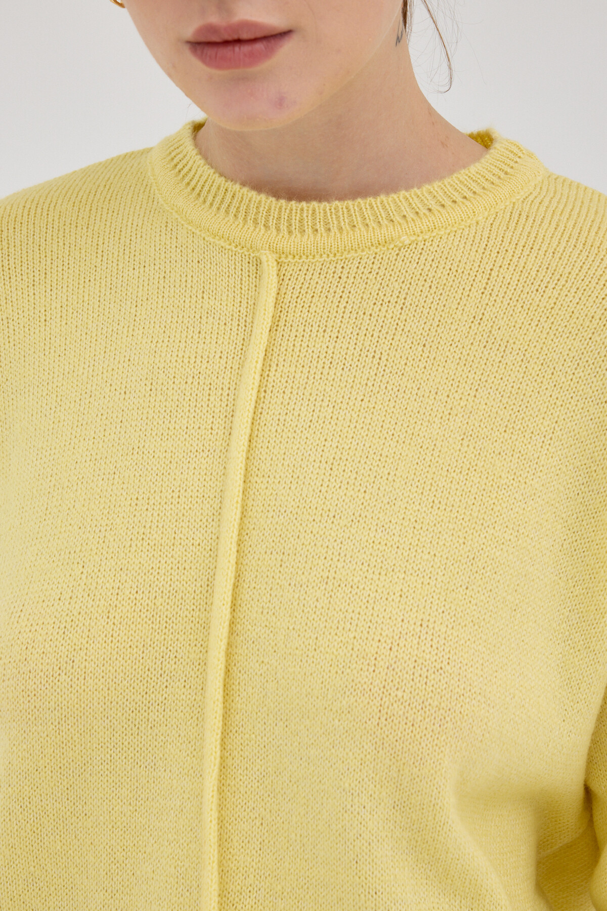 Sarı Oversize Bisiklet Yaka Kadın Kazak 2345 - 4