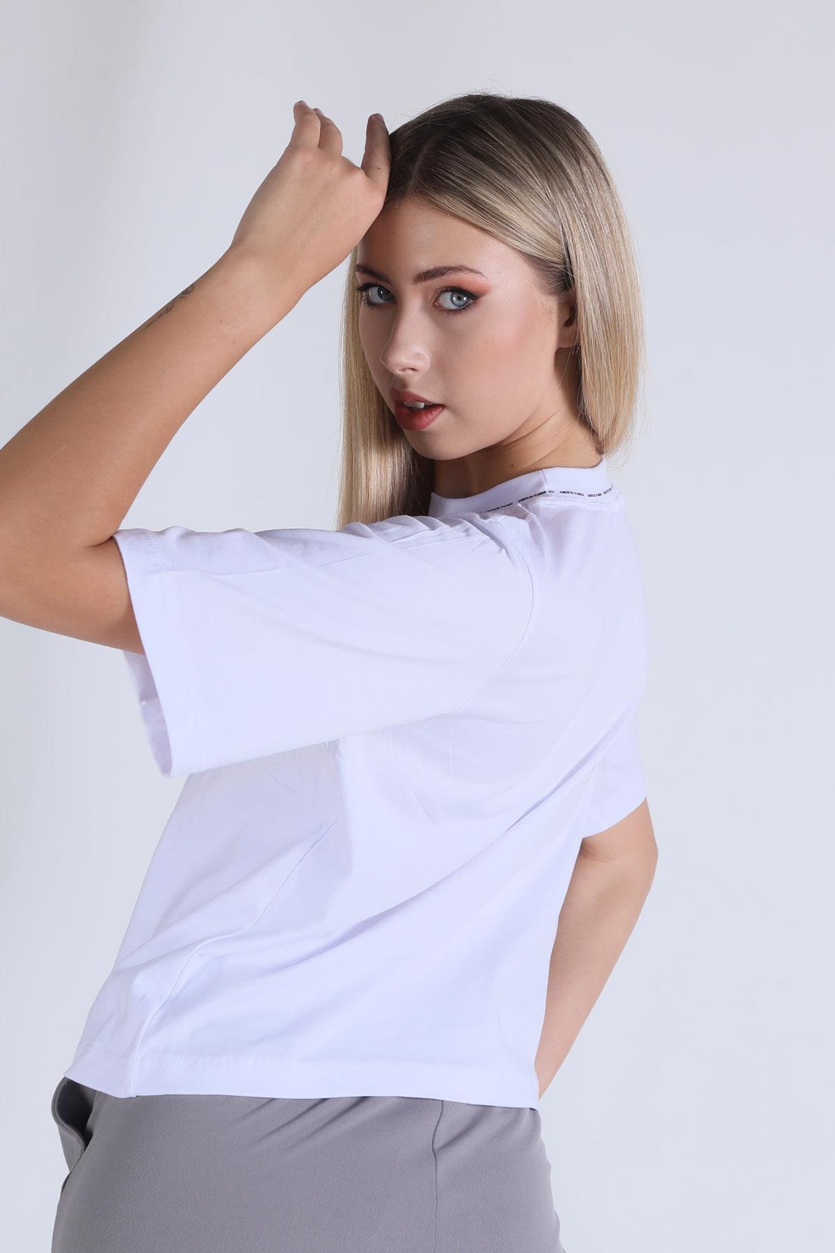 23458 Amour Baskı Tişört Beyaz - 3