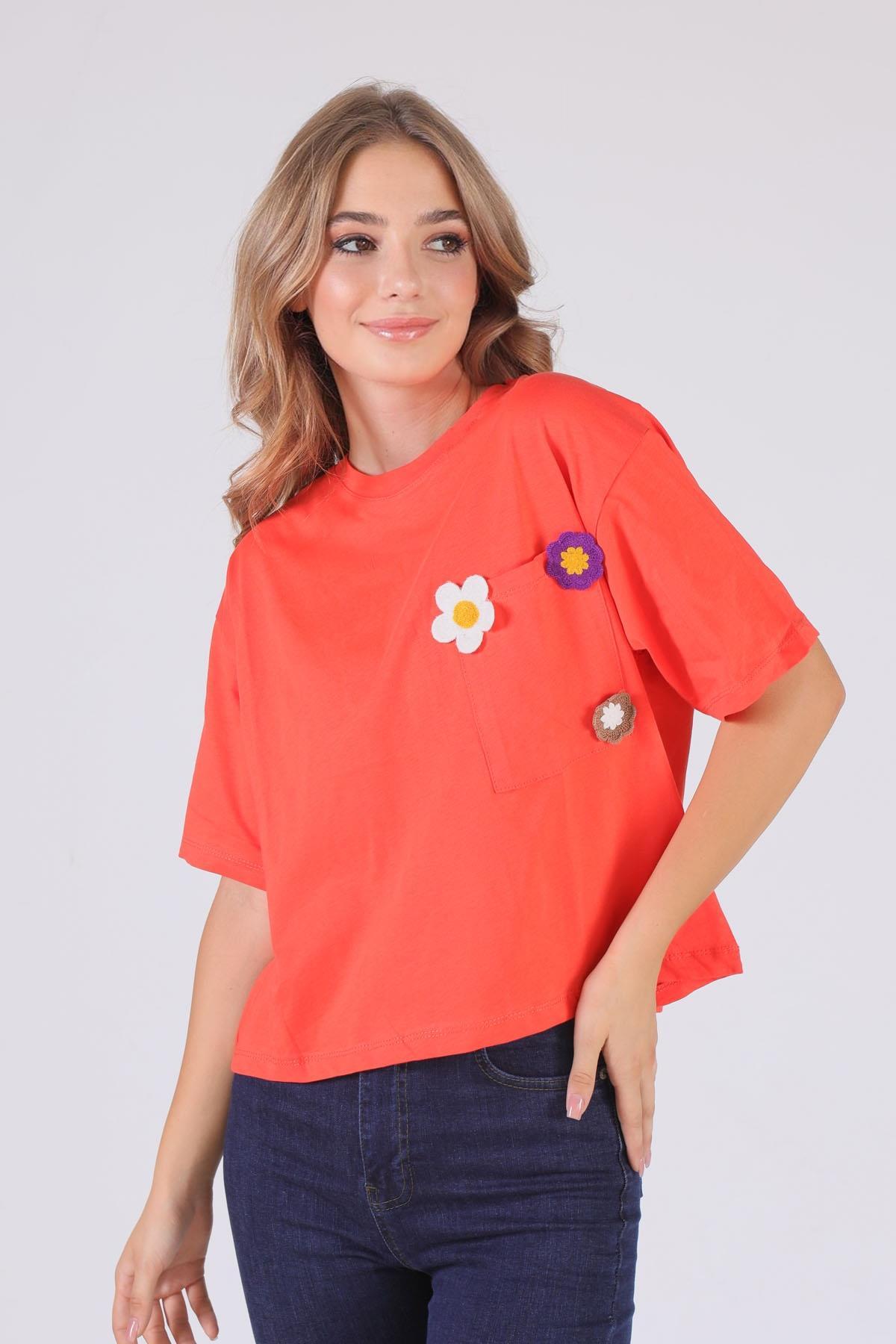 23486 Cepli Ayıcık Aksesuar Tişört Nar - 4