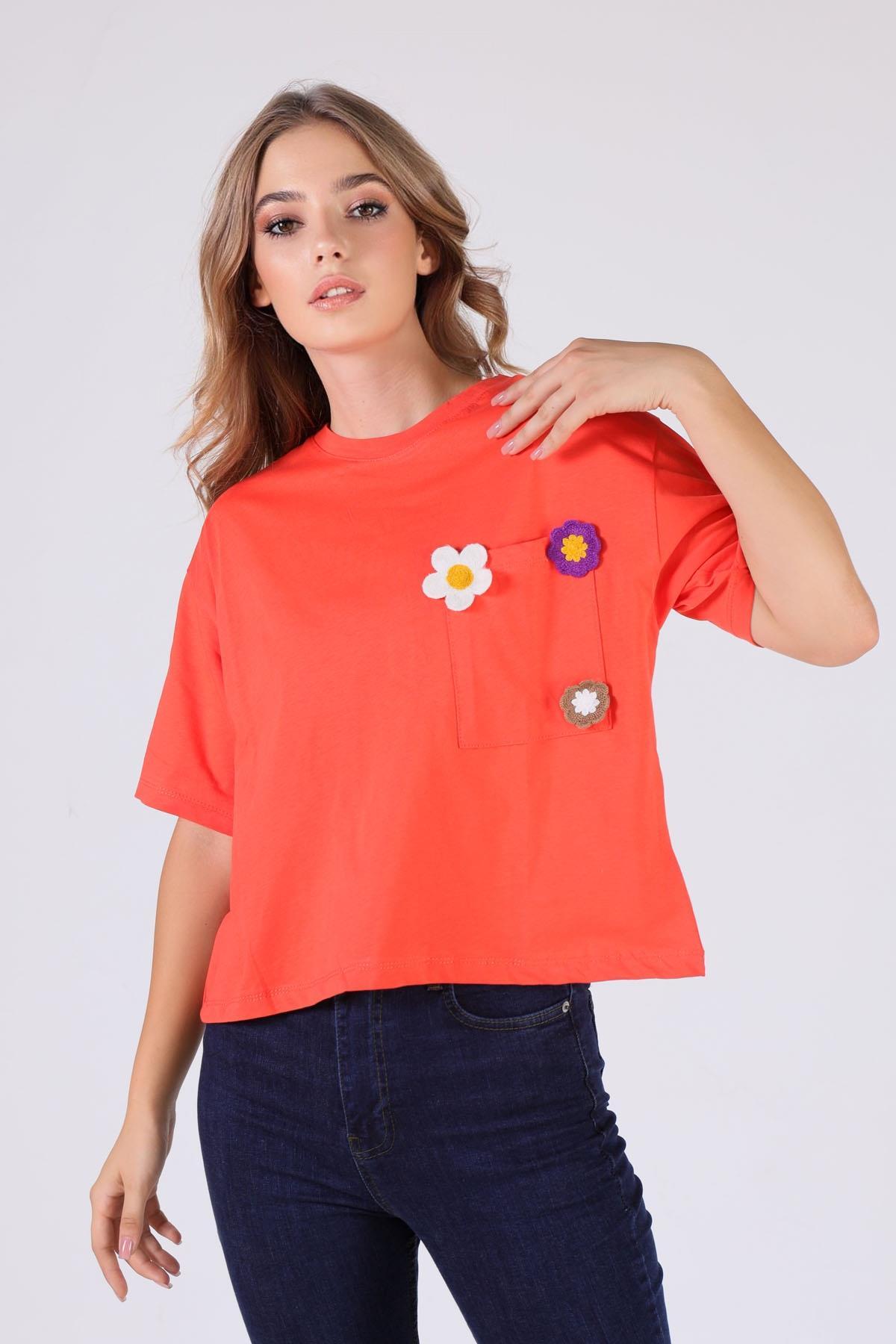 23486 Cepli Ayıcık Aksesuar Tişört Nar - 3