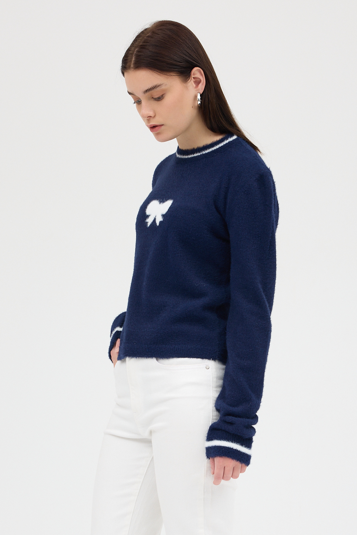 Laci Bisiklet Yaka Kurdele Detaylı Kadın Kazak 2359 - 2