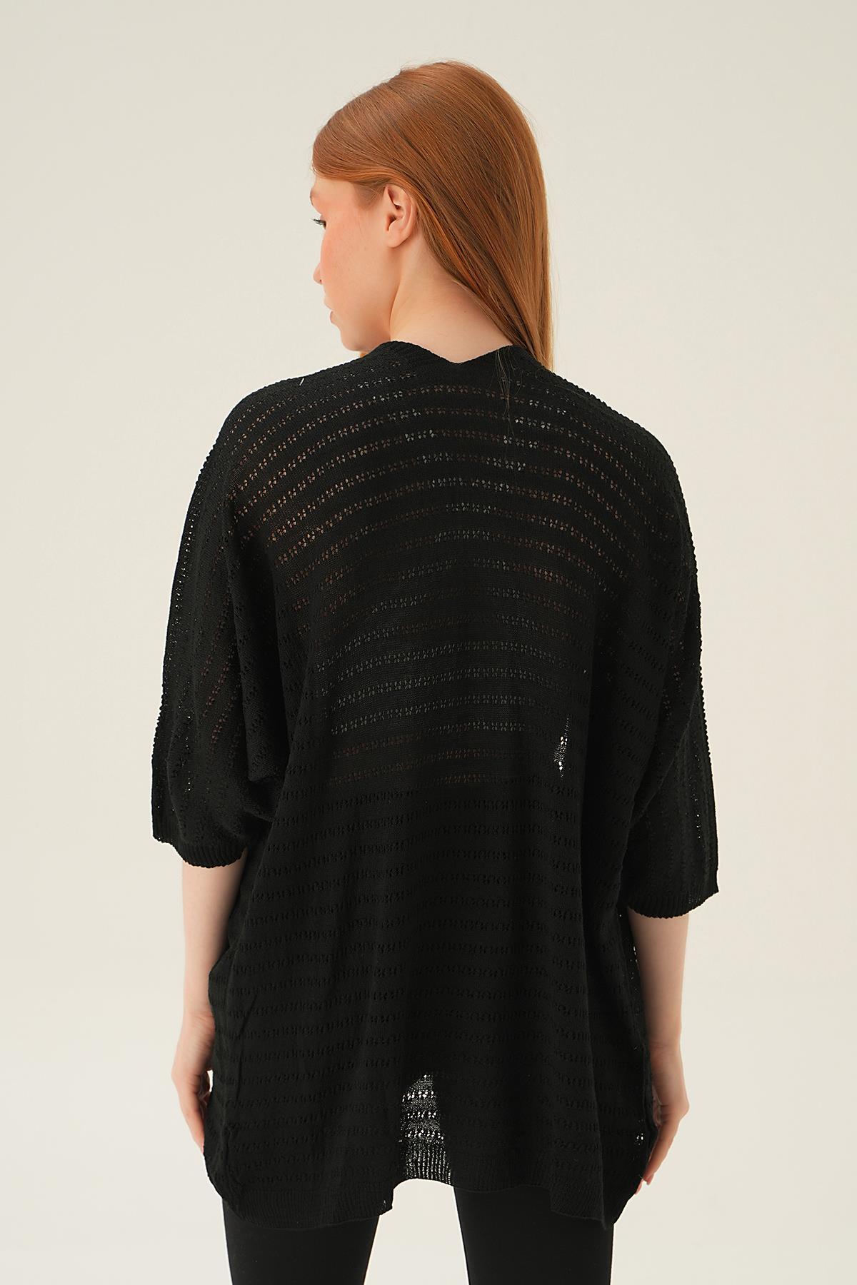 Siyah Yarım Kol Hırka 2382 - 4