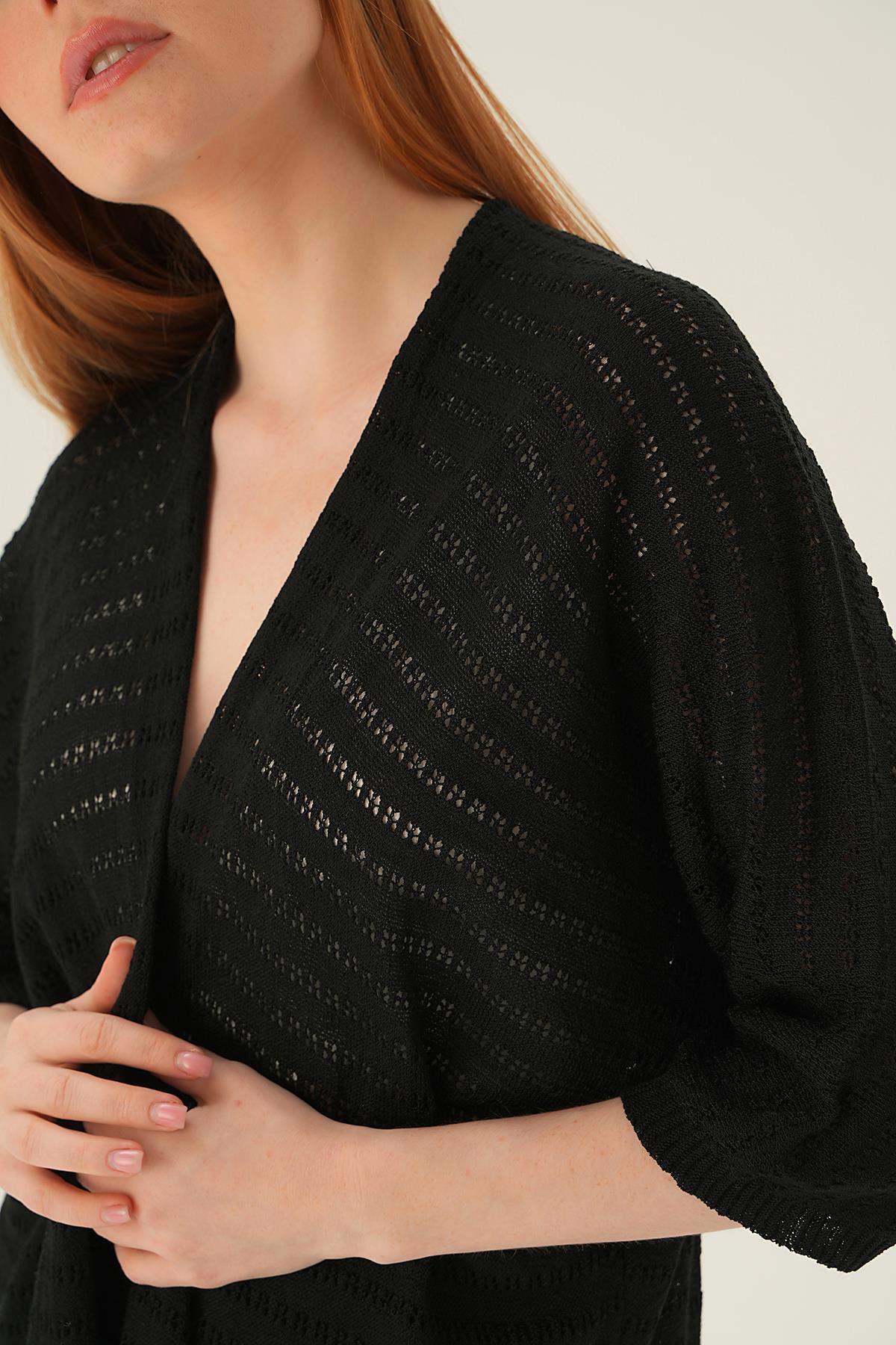 Siyah Yarım Kol Hırka 2382 - 6