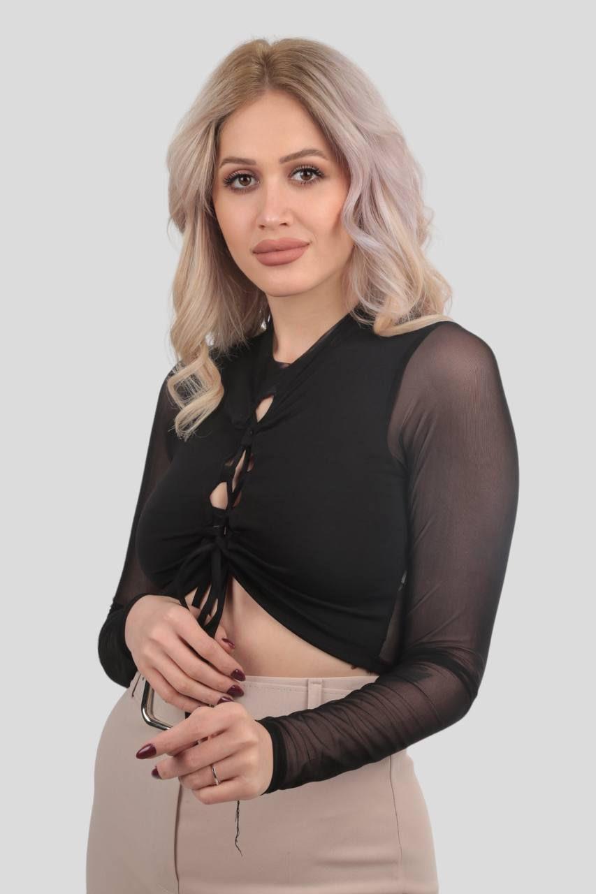 Siyah Ön Bağlama Detay Bluz 239 - 2