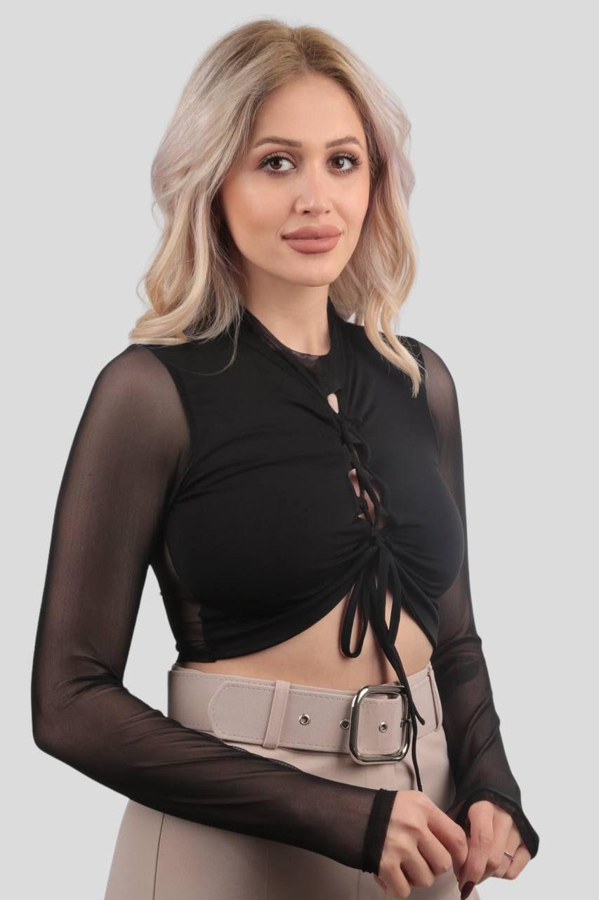 Siyah Ön Bağlama Detay Bluz 239 - 4