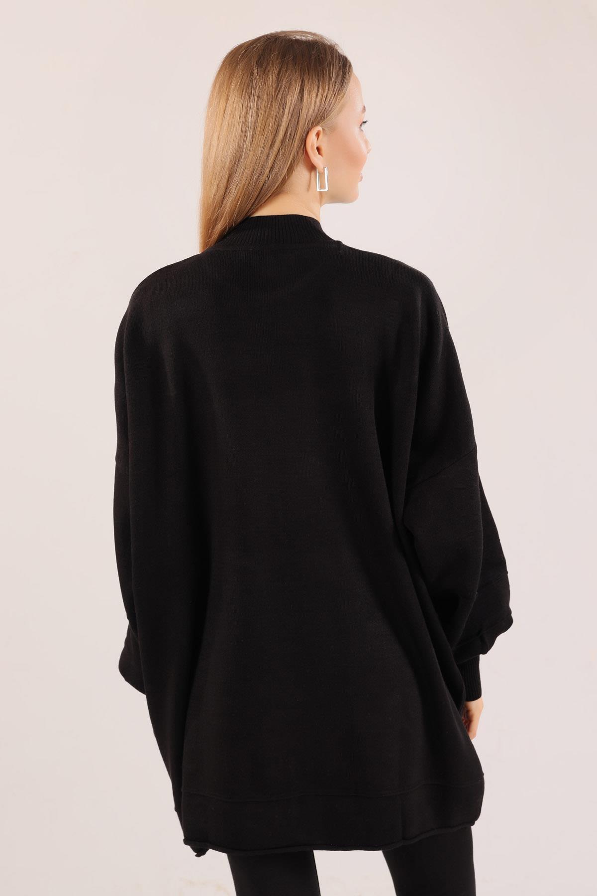 Siyah Dikiş Detay Kazak 2394 - 6