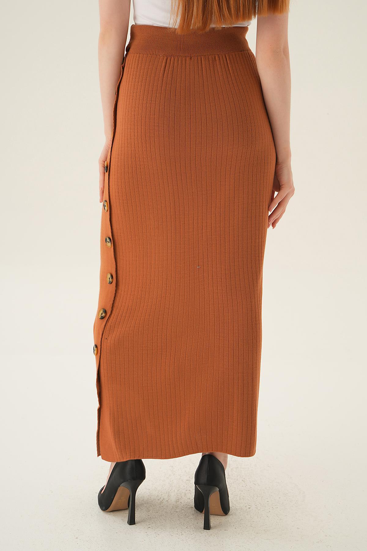 Taba Düğme Detay Etek 2401 - 2