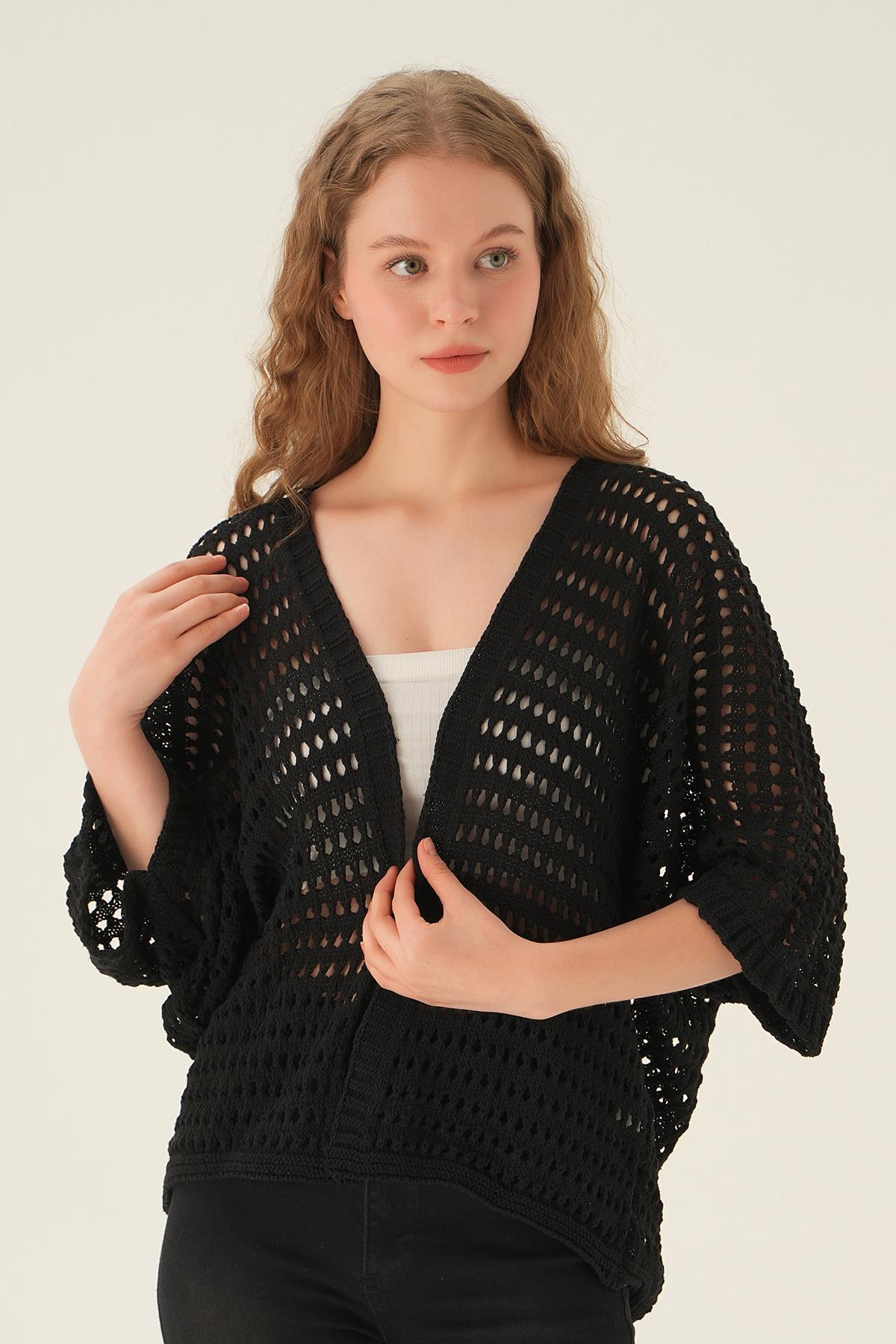 2403 Delikli Hırka Siyah 