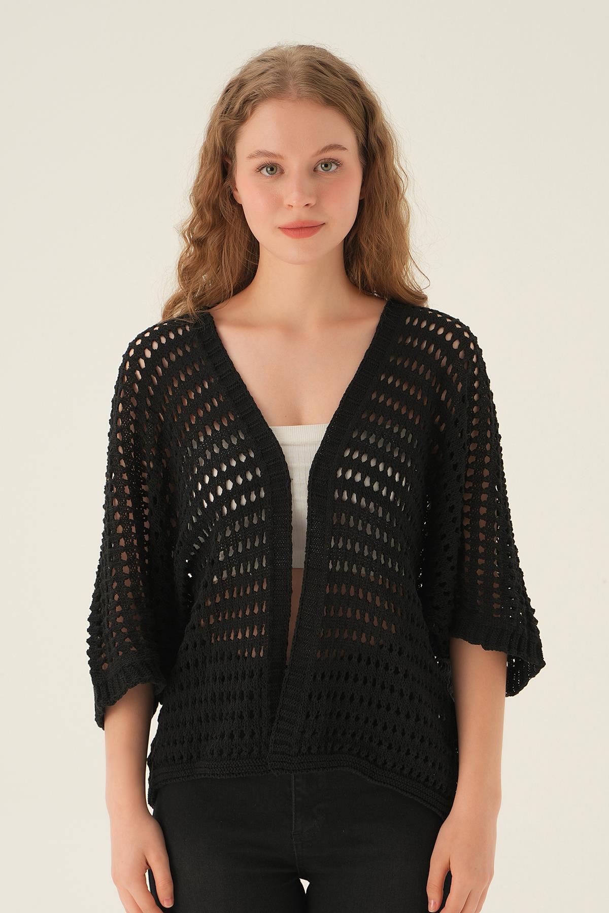 Siyah Delikli Hırka 2403 - 6