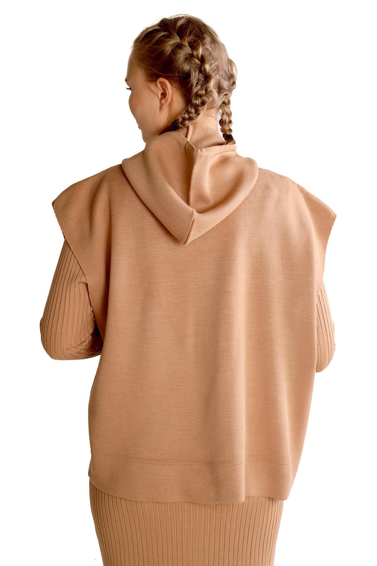 Camel Kapüşonlu Elbise Takım 24114 - 5