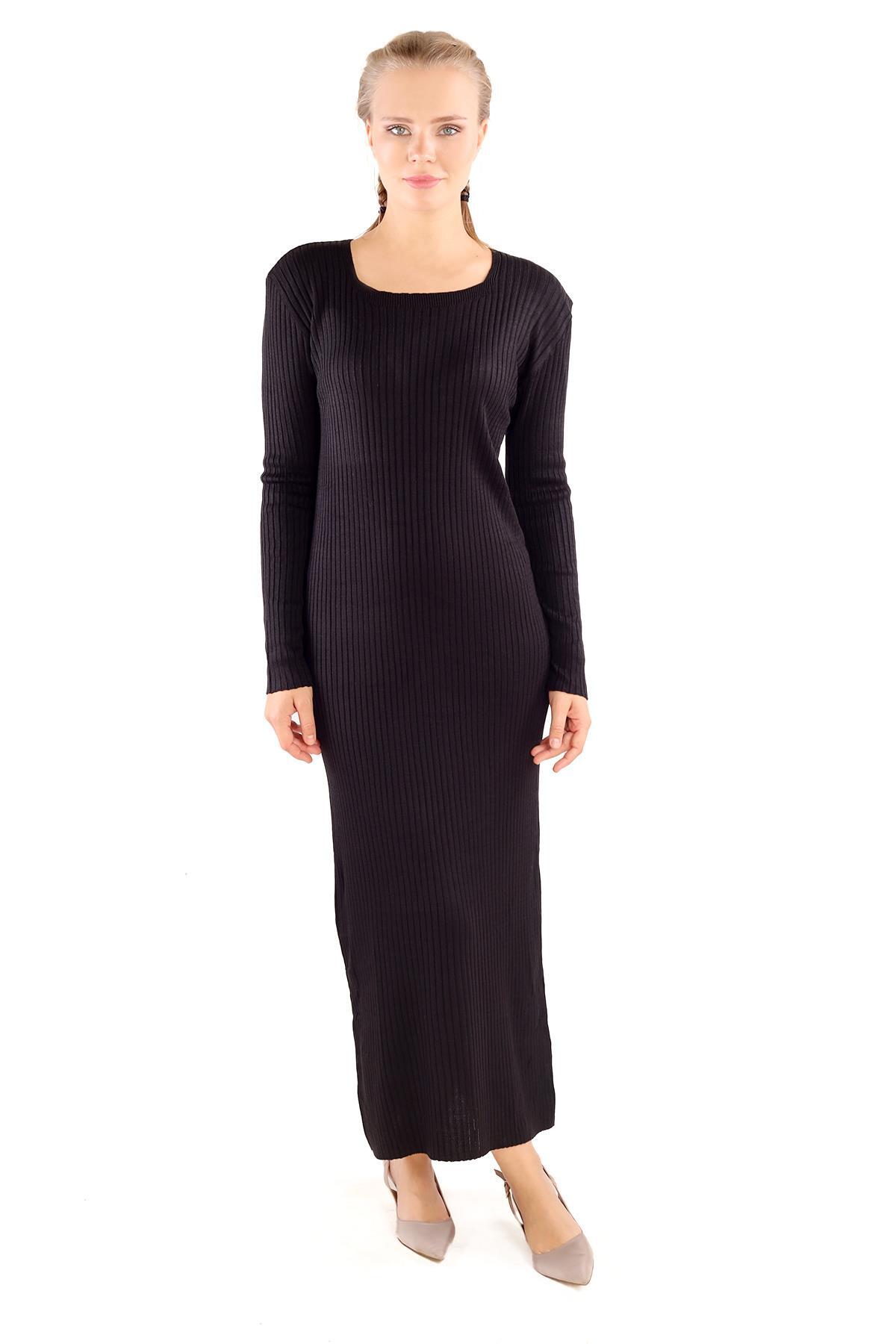 Siyah Kapüşonlu Elbise Takım 24114 - 2