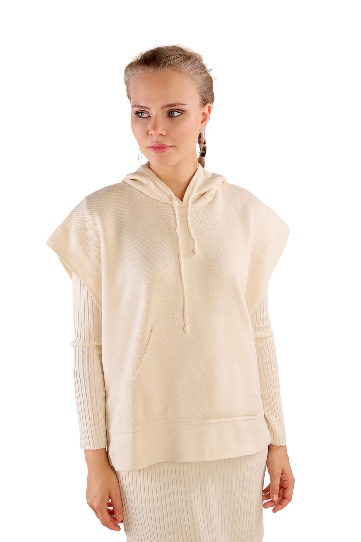 Taş Kapüşonlu Elbise Takım 24114 - 1