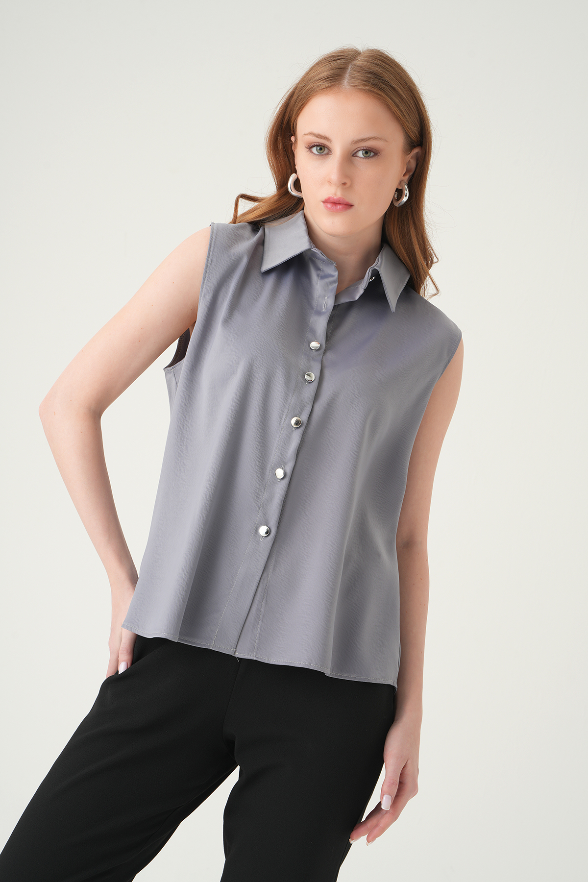 Gri Sıfır Kol Gömlek 241190 - RAYS