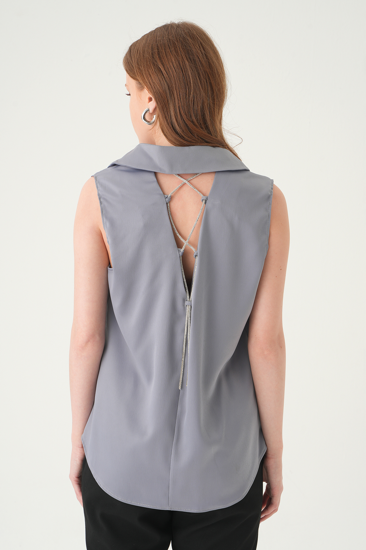 Gri Sıfır Kol Gömlek 241190 - 5