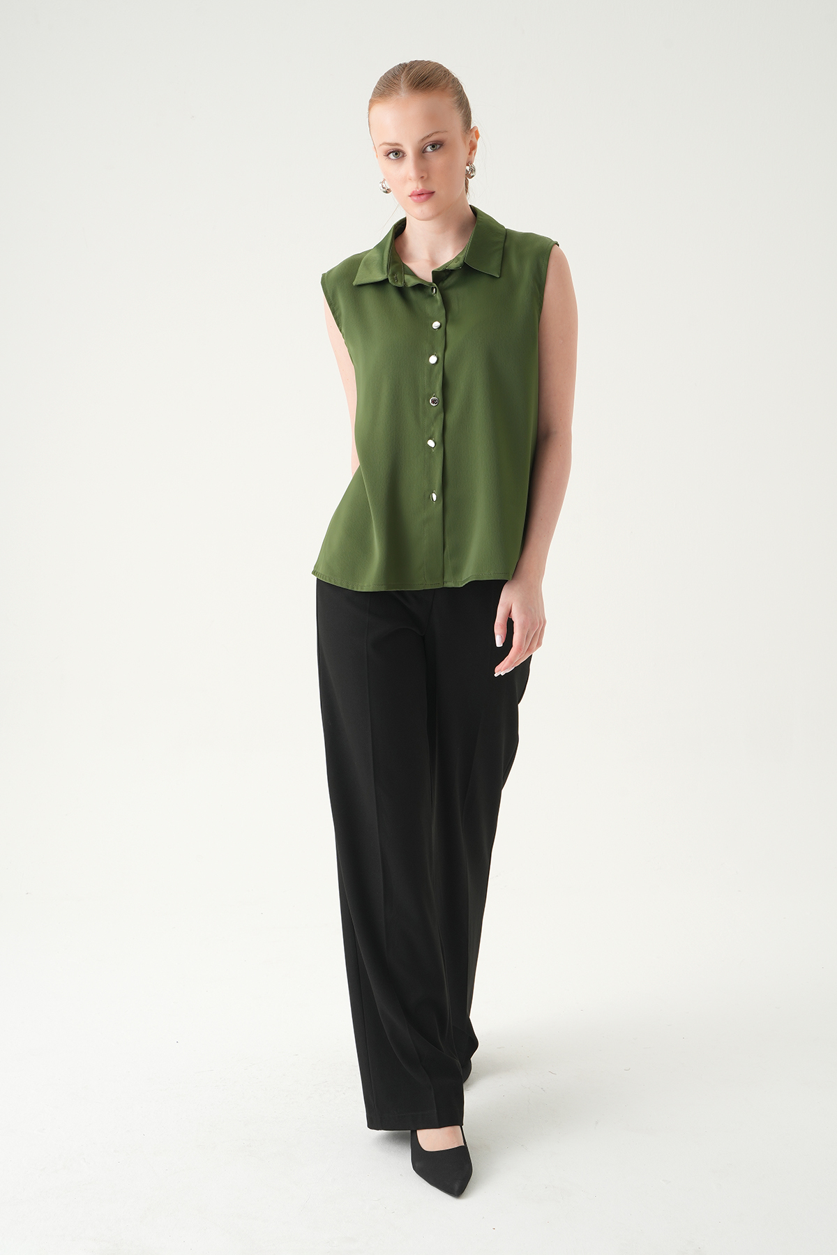 Haki Sıfır Kol Gömlek 241190 - RAYS