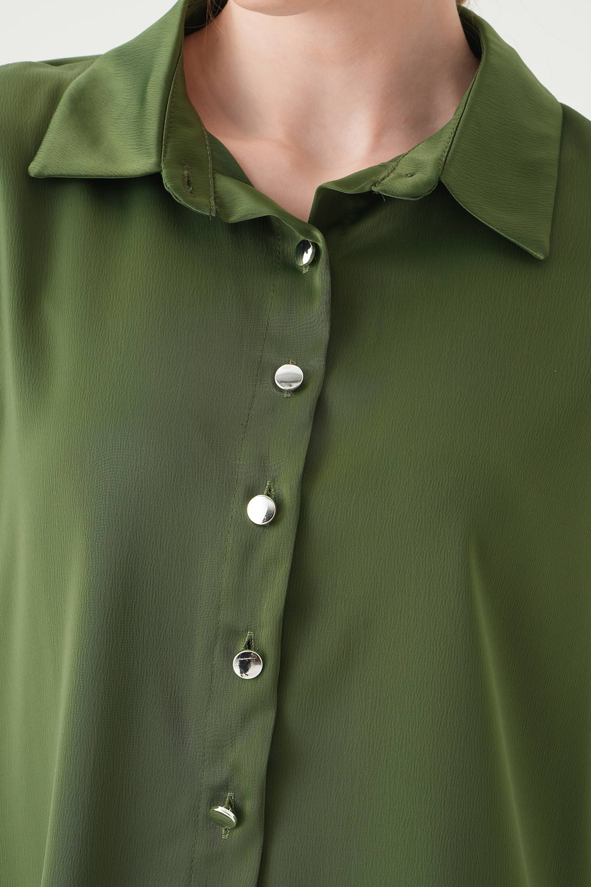 Haki Sıfır Kol Gömlek 241190 - 4