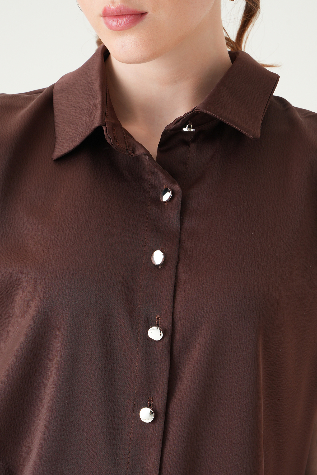 Kahve Sıfır Kol Gömlek 241190 - 4