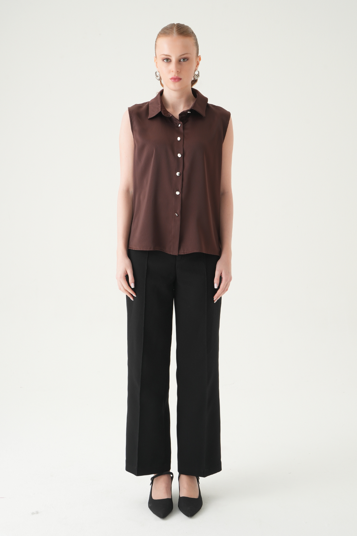 Kahve Sıfır Kol Gömlek 241190 - RAYS