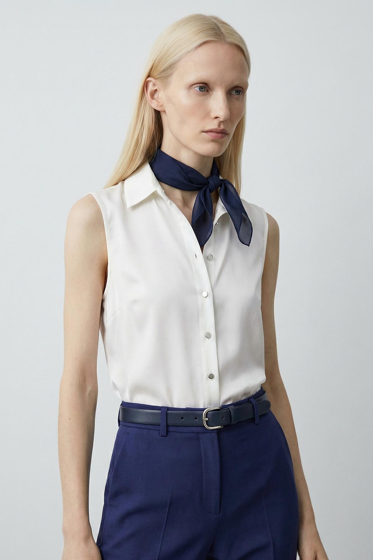 241190 Sıfır Kol Gömlek Krem - 1