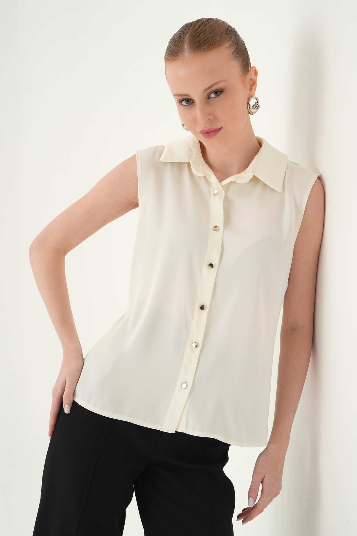 Krem Sıfır Kol Gömlek 241190 - 2