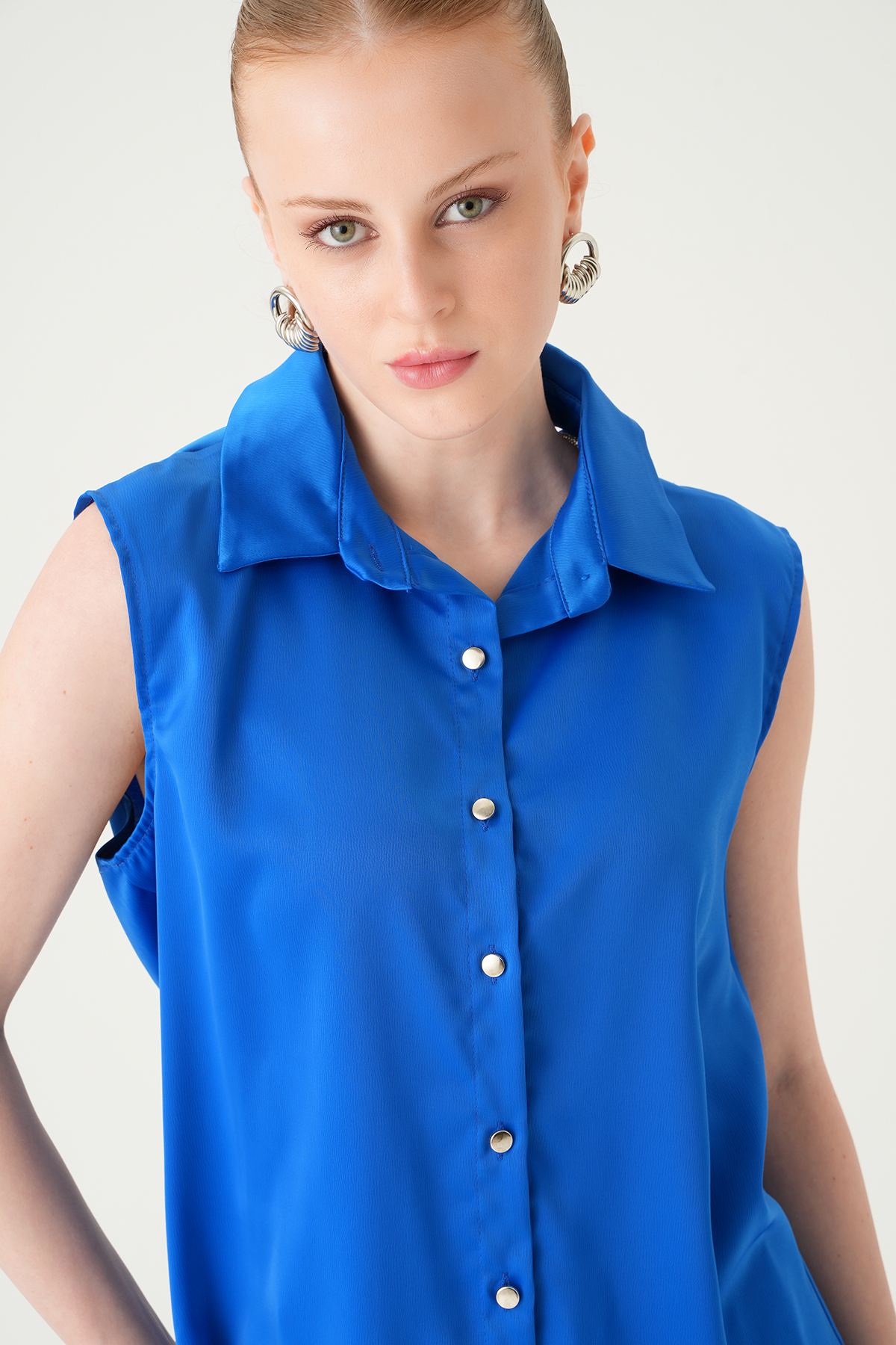 Saks Sıfır Kol Gömlek 241190 