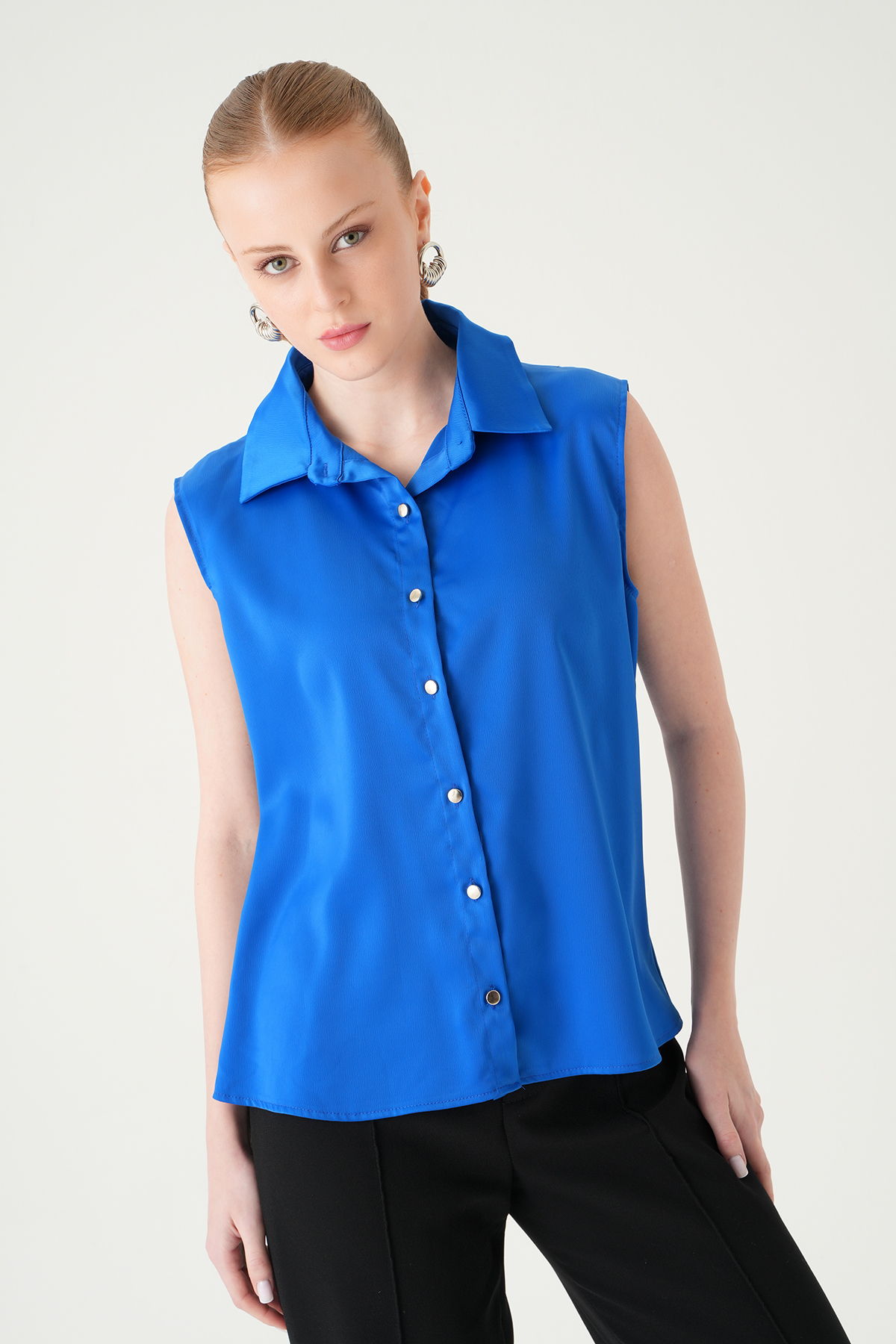 Saks Sıfır Kol Gömlek 241190 - 6