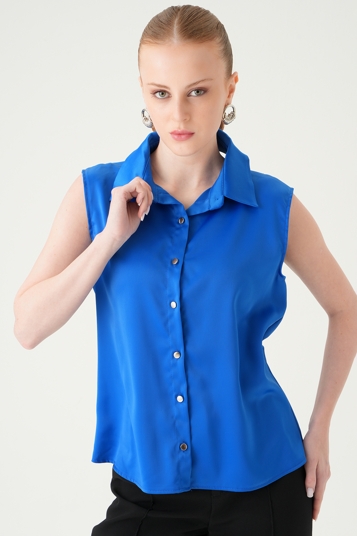 Saks Sıfır Kol Gömlek 241190 - 7