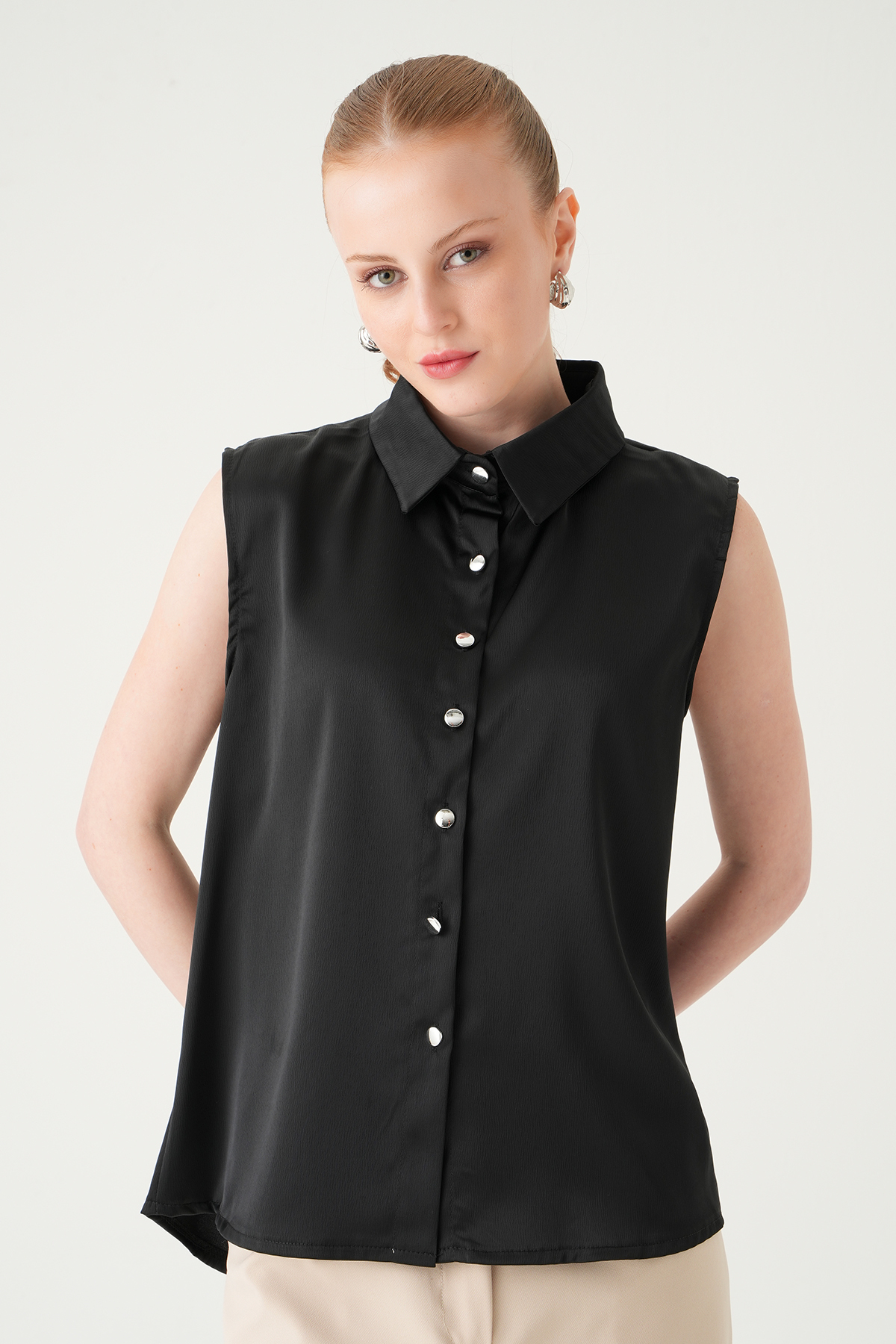 Siyah Sıfır Kol Gömlek 241190 - RAYS