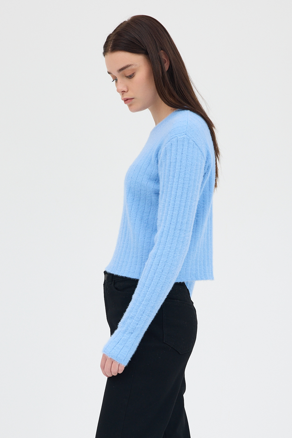 Bebe Mavi Bisiklet Yaka Uzun Kol Kadın Kazak 2412 - RAYS (1)