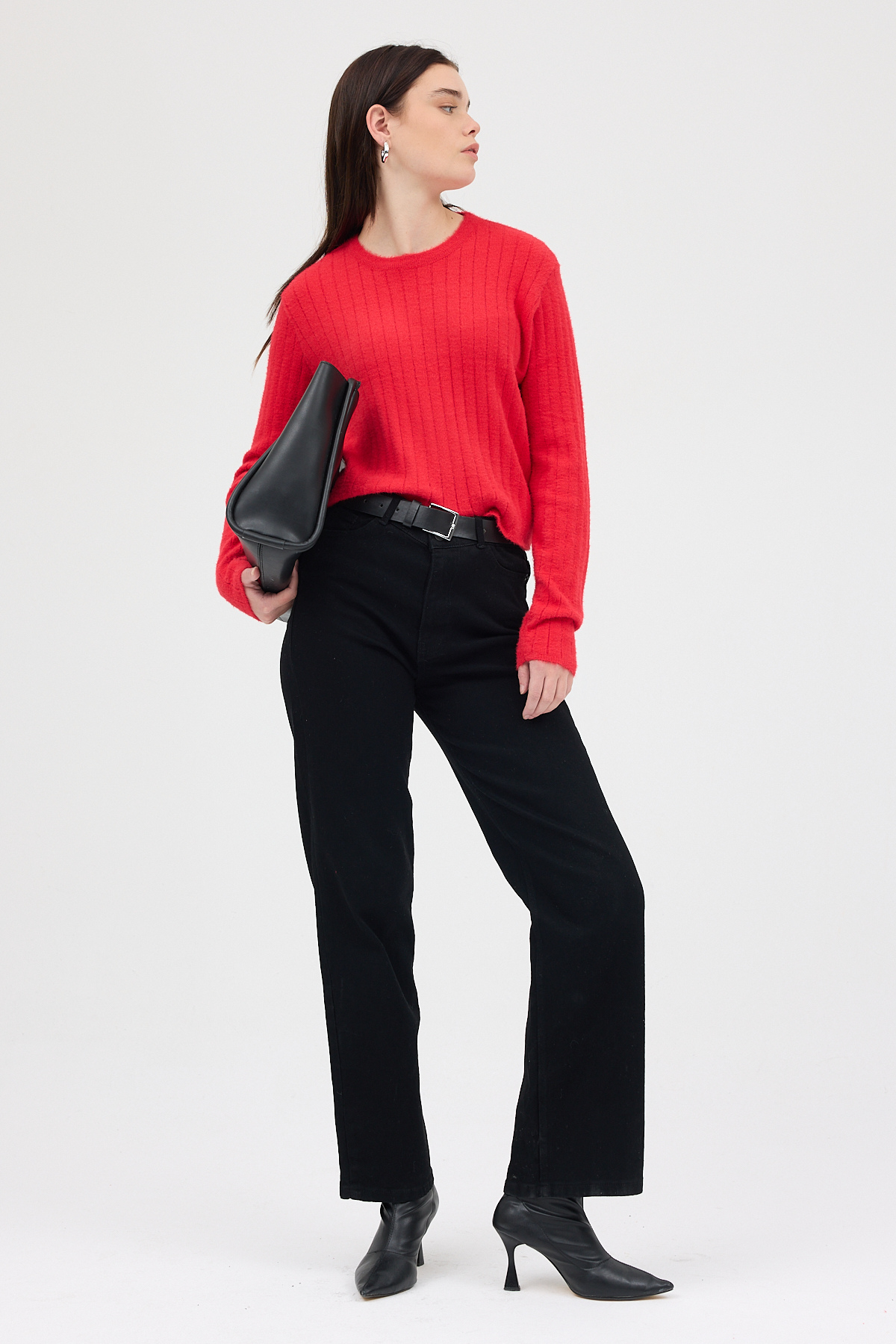 Kırmızı Bisiklet Yaka Uzun Kol Kadın Kazak 2412 - 7