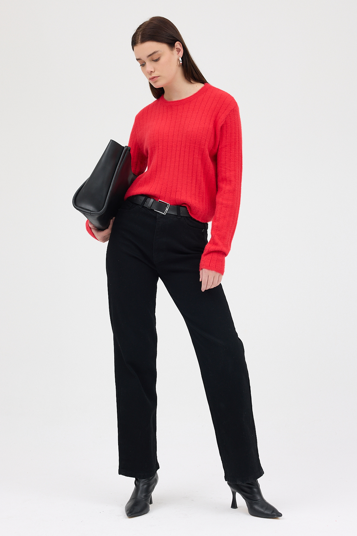 Kırmızı Bisiklet Yaka Uzun Kol Kadın Kazak 2412 - RAYS